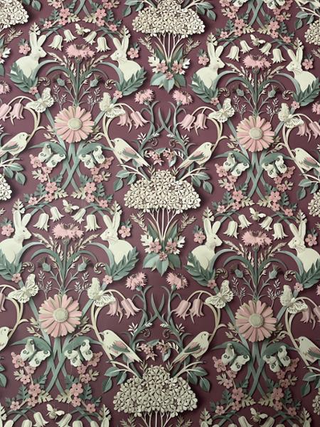 Dimensions Woodland Wallpaper Plum Fine Decor FD42949