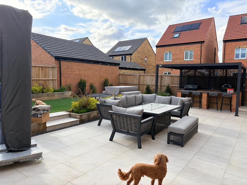 Tuscan L shape corner set & truro parasol