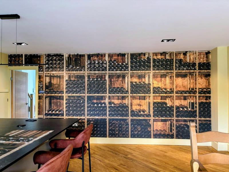 Brilliant wine racks mural