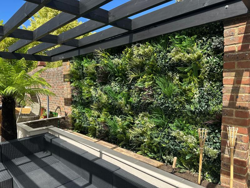Premium Artificial Plants 3D Green Wall Panel 1m x 1m - Riverbank