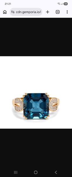 Size L to M Blue Colour Titanium Band Ring (5mm)