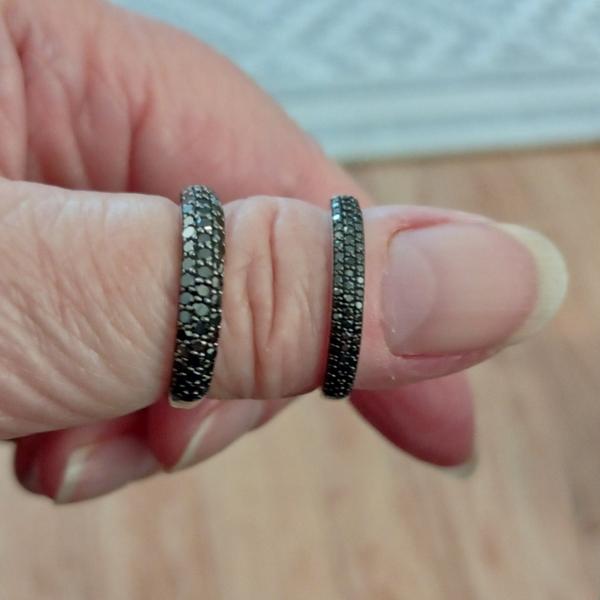 Size L to M 1/4ct Black Diamond Sterling Silver Ring