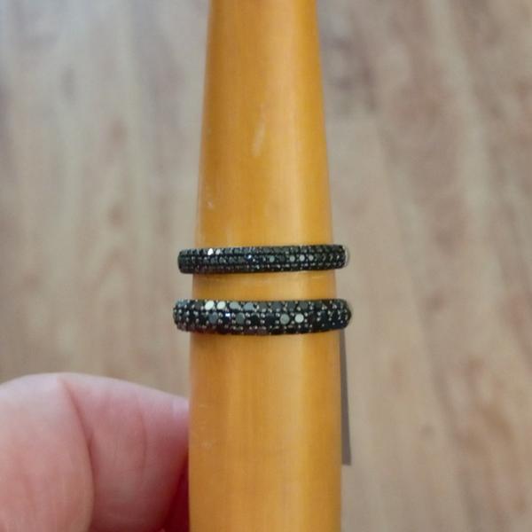 Size L to M 1/4ct Black Diamond Sterling Silver Ring