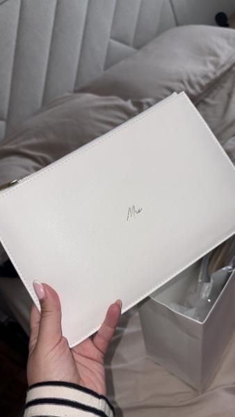 Bridal Sentiment Pouch 'Mrs' in White