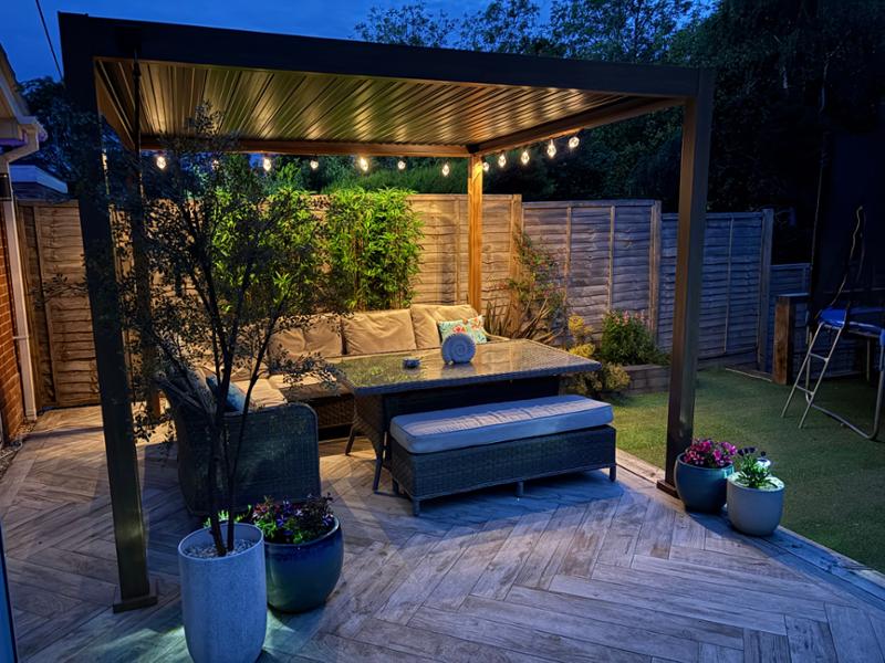 Wood Effect Gazebo 3 x 3m
