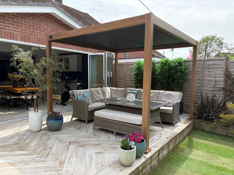 Wood Effect Gazebo 3 x 3m