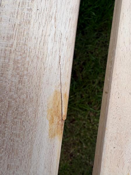 Teak wood has bleached and split in 3 months!