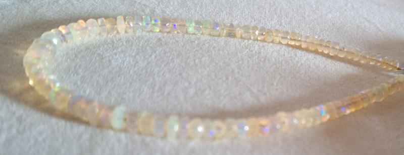 16cts Slovakian Opal Faceted Rondelles, Approx 3-5mm, 20cm Strand