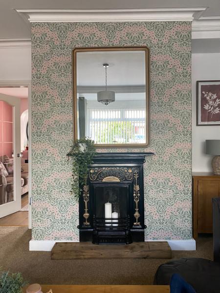 Vintage Floral Wallpaper Sage Green / Pink World of Wallpaper AF0037