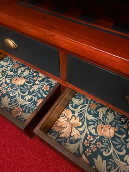 Marian Floral Wallpaper Navy / Terracotta Grandeco A67101