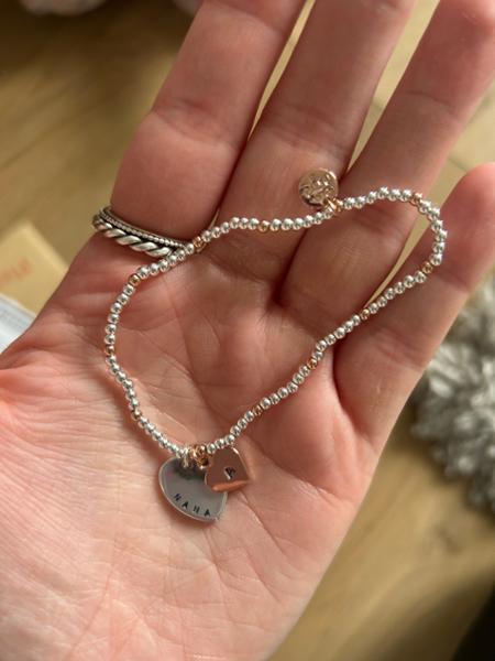 Personalised 60th Birthday Rose Gold and Silver Bead Bracelet