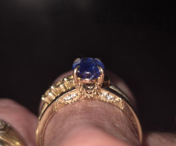 Size P to Q Nilamani & White Zircon 9K Gold Ring ATGW 1.68cts