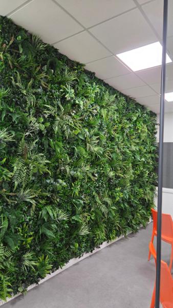 Premium Artificial Living Green Wall Panel 1m x 1m - Forest Fern | UV Protected & Fire Resistant Foliage Panels Vertical Garden | Outdoor Feature Wall