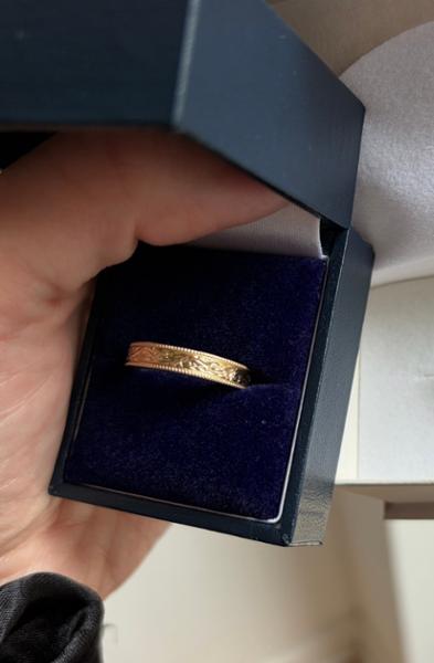 Decorative Hand Carved Wedding Ring