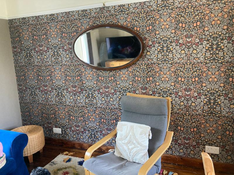 William Morris At Home Blackthorn Wallpaper Charcoal / Burnt Orange 124250