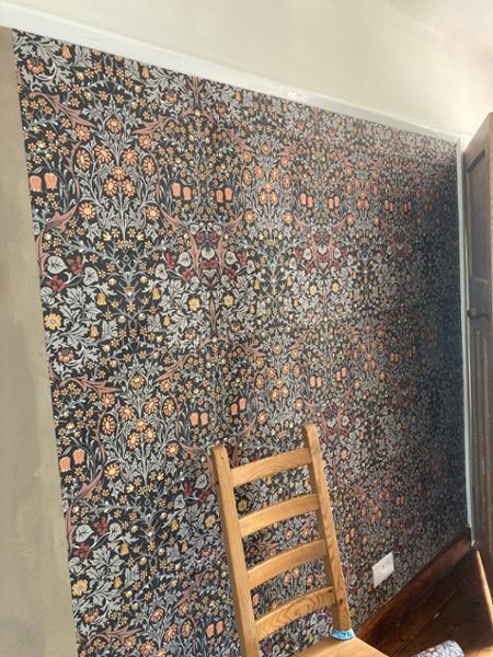 William Morris At Home Blackthorn Wallpaper Charcoal / Burnt Orange 124250