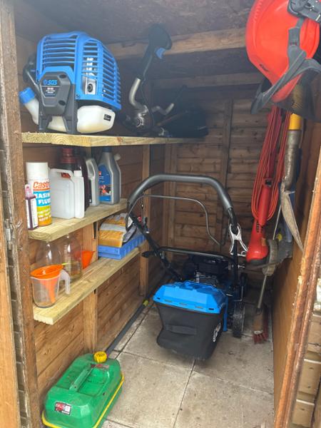 SGS petrol lawn mover and petrol strimmer