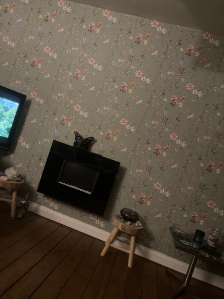 Elsie Floral Wallpaper Sage Green World of Wallpaper AF0044