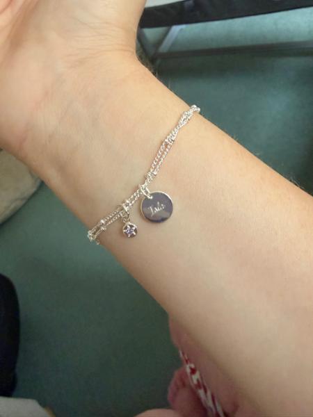 Personalised Name and Birthstone Charm Bracelet