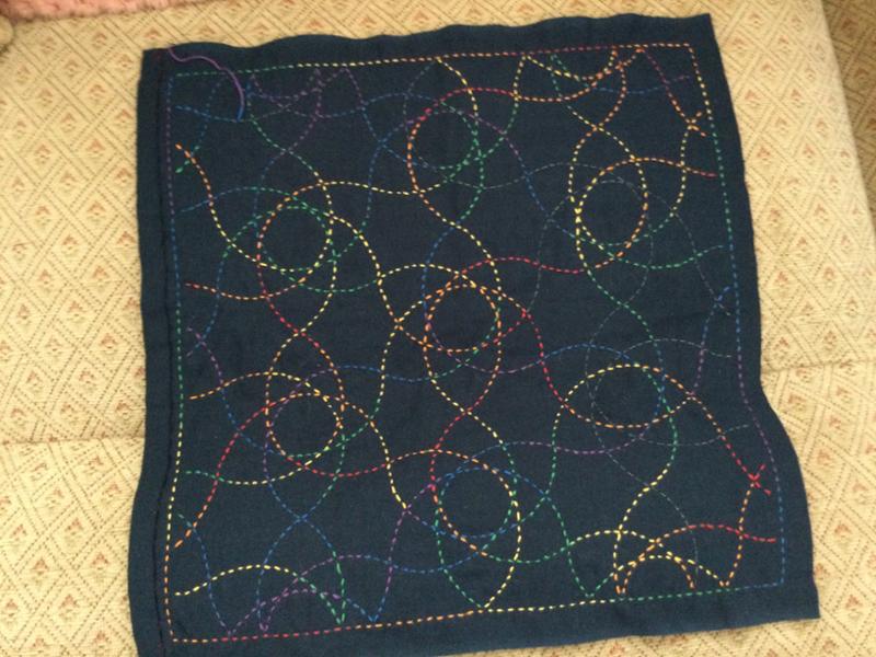 Sashiko Sampler Onoe-Gasane Stencilled Indigo Sampler (33x33cm)