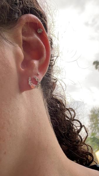 Sterling Silver Dotted Sun Stud Earrings