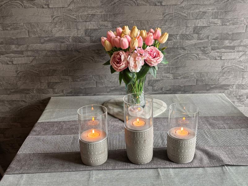 Kimbie Home Real Touch 10x Tulips Artificial Bouquet with Rose Quartz Charm 7.3cts
