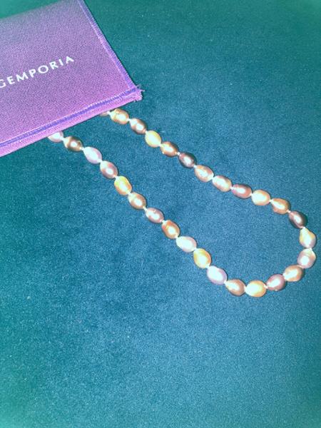 Multi-Coloured Aurora Freshwater Cultured Pearl Sterling Silver Necklace (11x9mm)