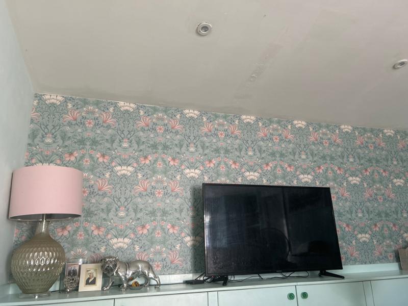 Vintage Floral Wallpaper Soft Teal Holden 13390