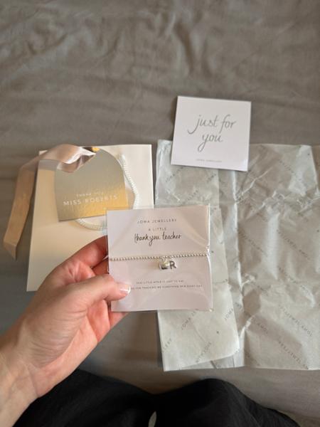 A Little 'Thank You Teacher 'Apple Bracelet in Silver Plating