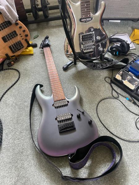 Ibanez RGA742EX-BAM 7-String Electric Guitar in Black Aurora Burst Matte