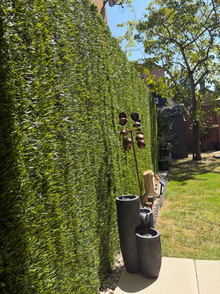 Evergreen Artificial Conifer Hedge Garden Fence Privacy Screen, 1m x 3m | Fire Resistant | UV Protected | Privacy Barrier | Low Maintenance