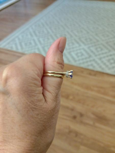 Size N to O AA Tanzanite & White Zircon 9K Gold Ring ATGW 1.06cts