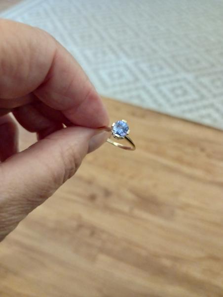 Size N to O AA Tanzanite & White Zircon 9K Gold Ring ATGW 1.06cts