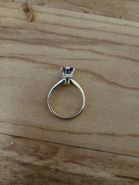 Size N to O AA Tanzanite & White Zircon 9K Gold Ring ATGW 1.06cts