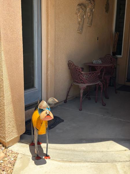 Large Standing Dog Statue in Recycled Metal