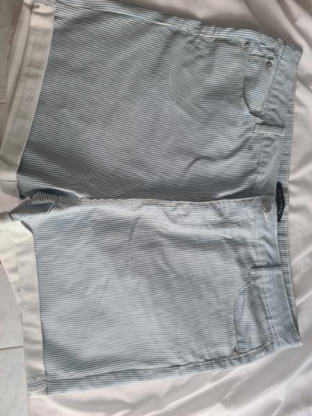 Womens Peach Mid Length Denim Shorts