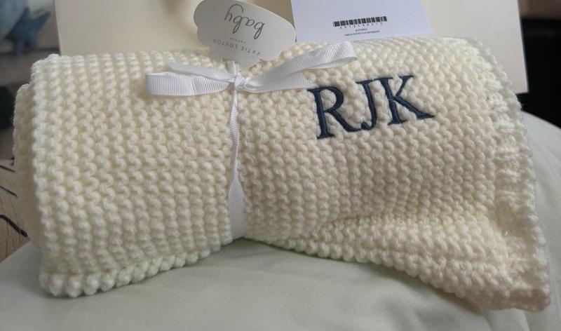 Cotton Knitted Baby Blanket in White