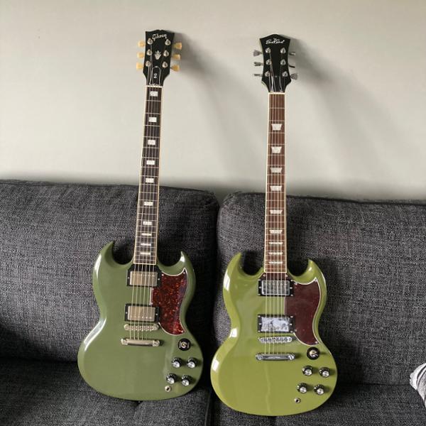 Eastcoast GS61S Double Cut Electric Guitar in Drab Olive Green
