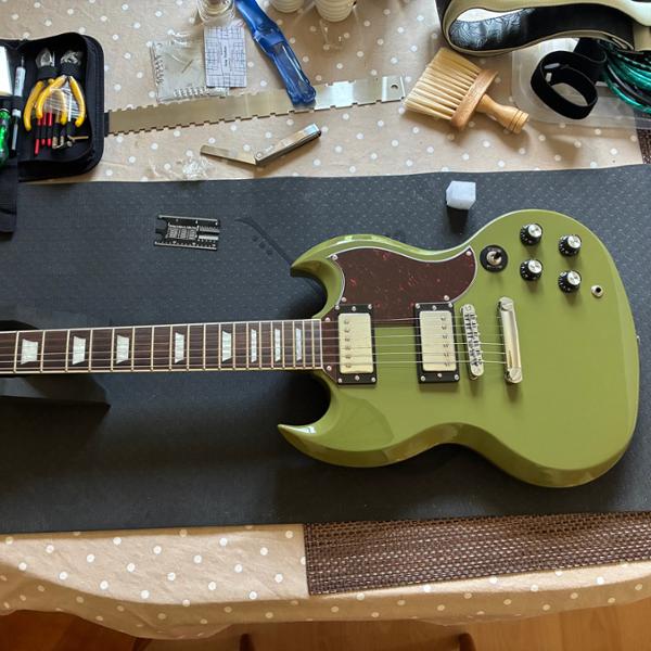 Eastcoast GS61S Double Cut Electric Guitar in Drab Olive Green