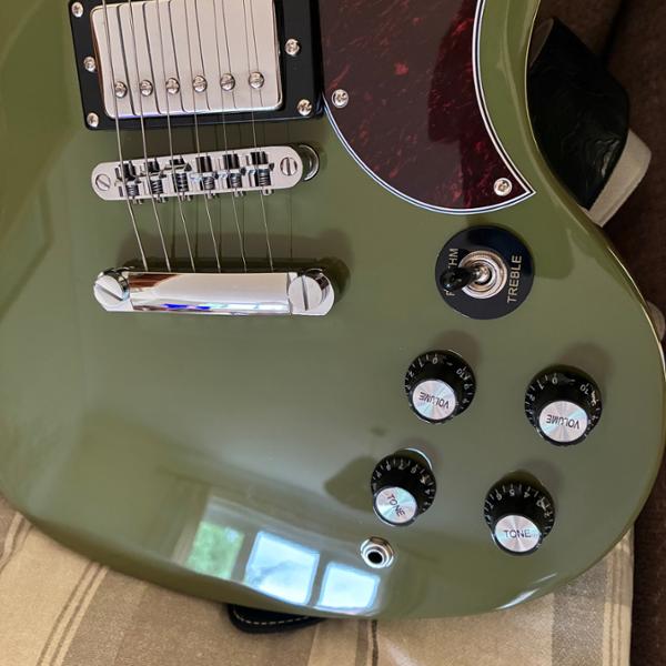 Eastcoast GS61S Double Cut Electric Guitar in Drab Olive Green
