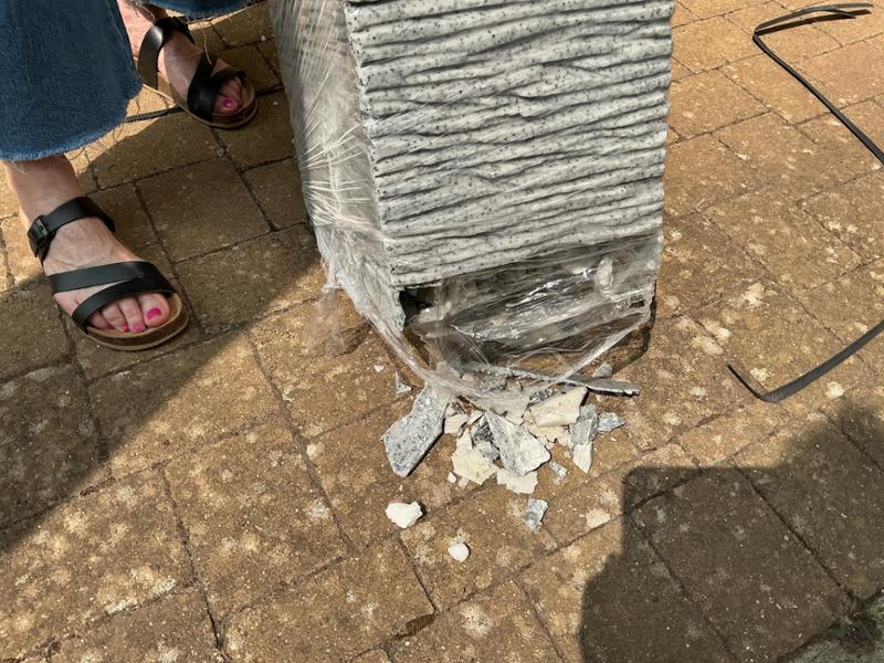 Damaged sculpture