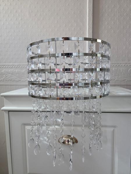 Sophisticated Duck Egg Lamp Shade with Intricate Geometric Pattern