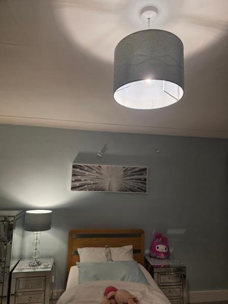 Sophisticated Duck Egg Lamp Shade with Intricate Geometric Pattern