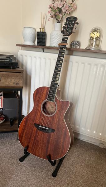 Orangewood Rey Mahogany Grand Auditorium Cutaway Acoustic Guitar in Natural Satin