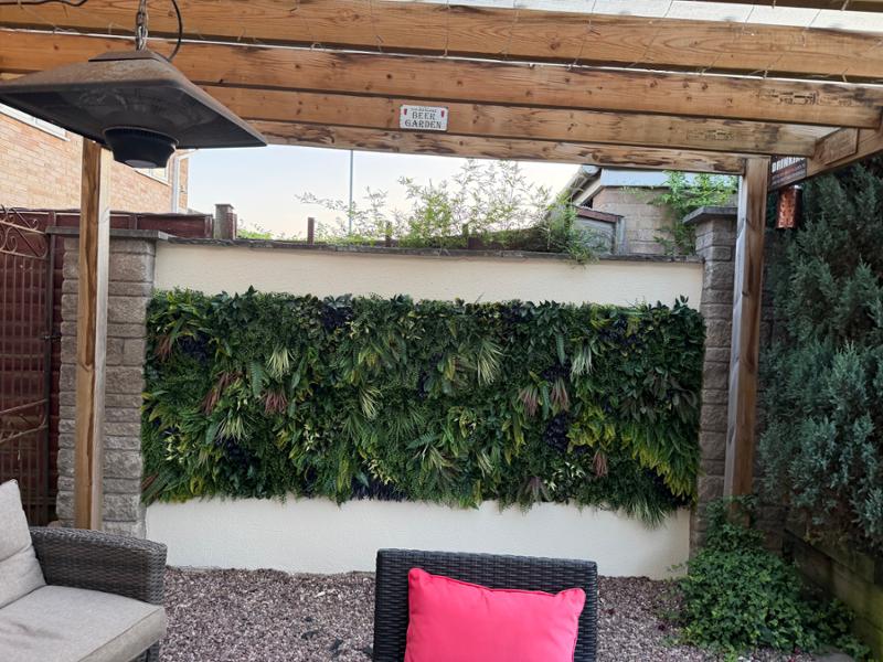 Premium Artificial Plants Green Wall Panel 1m x 1m - Charm A | Faux Living Wall | UV Protected Foliage Panels Vertical Garden | Interior Design