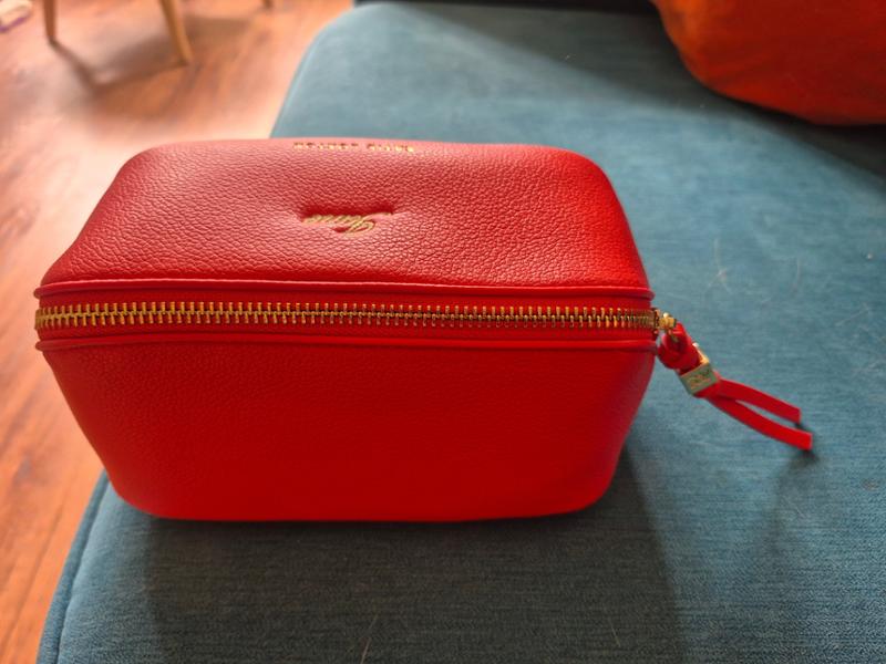 Fold-Out Mirror Makeup Bag in Deep Orange
