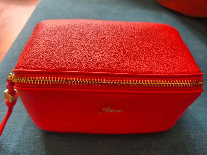 Fold-Out Mirror Makeup Bag in Deep Orange