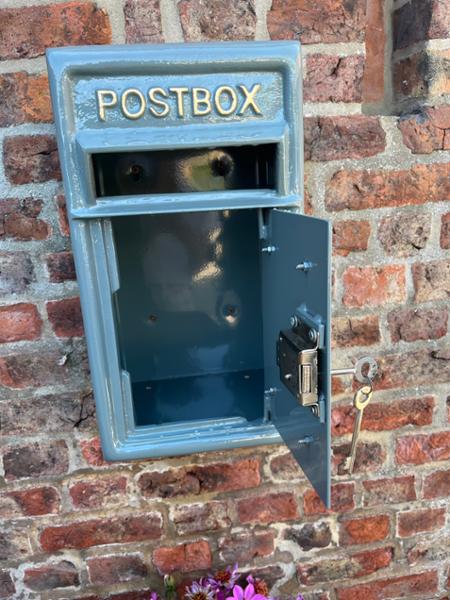 Cast Iron French Grey Wall Mounted Post Box