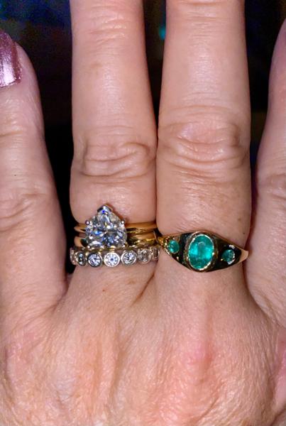 Size R to S 0.99cts Zambian Emerald 9K Gold Tomas Rae Ring