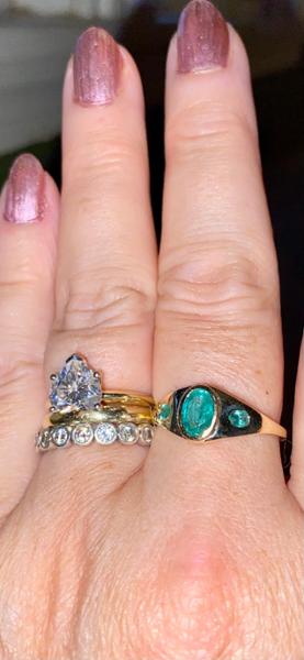 Size R to S 0.99cts Zambian Emerald 9K Gold Tomas Rae Ring